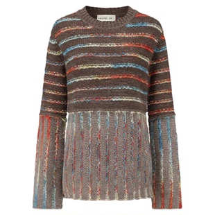 swaying/knit【彩色条纹大毛衣】设计师品牌 no退可换