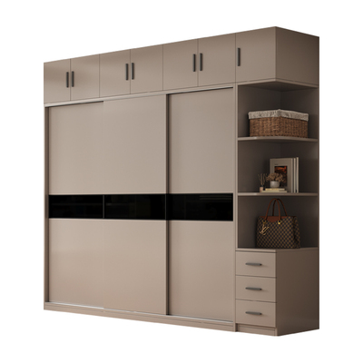 推拉门实木衣柜家用卧室简约柜子