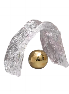 客厅电视柜透明环形装饰品摆件