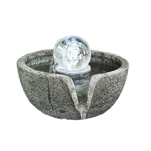 石头流水盆青砂石材涌泉石钵人造石流水钵喷泉造景洗手盆绿植花盆