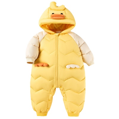 巴拉巴拉婴儿羽绒服连体衣宝宝衣服加厚外出抱衣爬服2024新款冬装