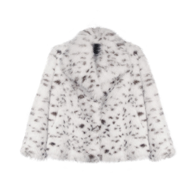 翻领仿毛外套中长款皮草外套