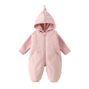 宝宝秋冬套装超萌可爱婴儿打底衫洋气背带连体裤男童冬装衣服分体