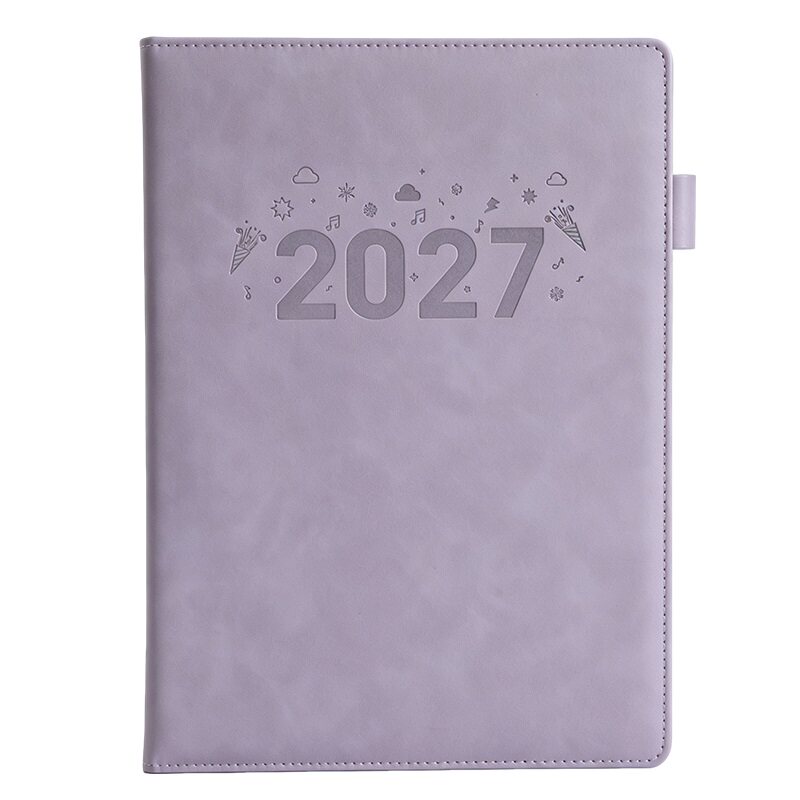 a4加厚笔记本2027年新款大号本子硬皮面记事本成人用商务办公会议记录本支持公司企业定制印logo带笔插超厚b5
