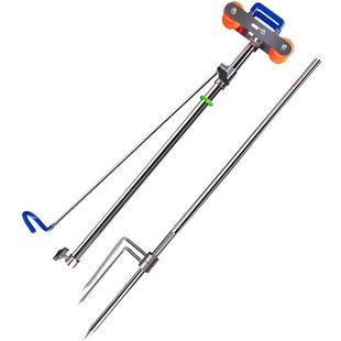 创威大炮竿支架不锈钢8-16米鱼竿炮台支架长节手杆长竿支架带地插