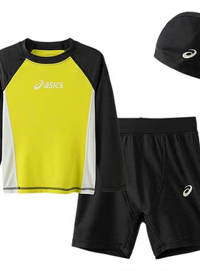 ASICS/亚瑟士童装男女儿童26年夏季UPF50+防晒泳衣帽分体套装