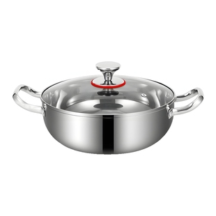 通用不锈钢火锅电磁炉火炉抗菌级双耳汤锅家用加厚涮牛肉汤锅特厚