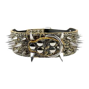 狗项圈铆钉带刺防咬狗牵引圈大型犬恶霸犬杜高马犬惠比特猛犬项圈