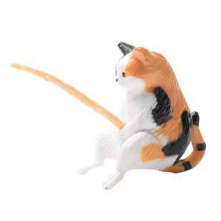 鱼缸钓鱼猫创意造景套餐一叶莲荷叶猫咪摆件桌面迷你装饰微景观