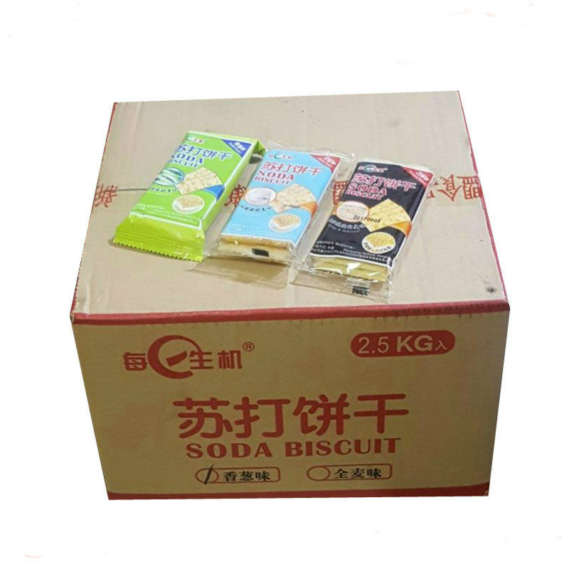 每日生机整箱苏打饼干奶盐香葱芝麻梳打代餐零食散装5斤一箱2.5kg