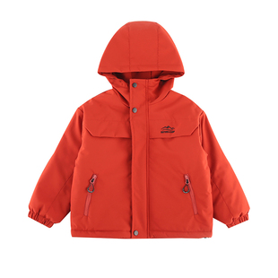 儿童三合一冲锋衣秋冬款女童红色夹棉外套男童加厚三防登山户外服