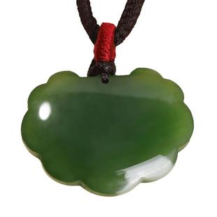 和合玉器和田玉碧玉如意锁挂件如意吊坠山料玉石锁挂坠玉坠男女款