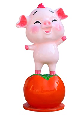 卡通猪吉祥物装饰发光摆件