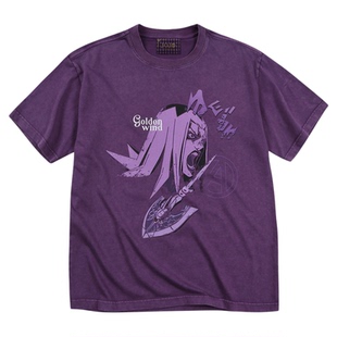 MEDMxJOJO的奇妙冒险联名-做旧款虫箭休闲短袖水洗复古圆领T恤男