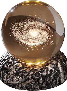 月球发光水晶球小夜灯卧室摆件