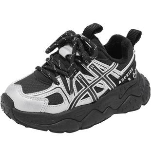 Abckids童鞋男童软底运动鞋2025冬季新款儿童保暖鞋子加绒二棉鞋