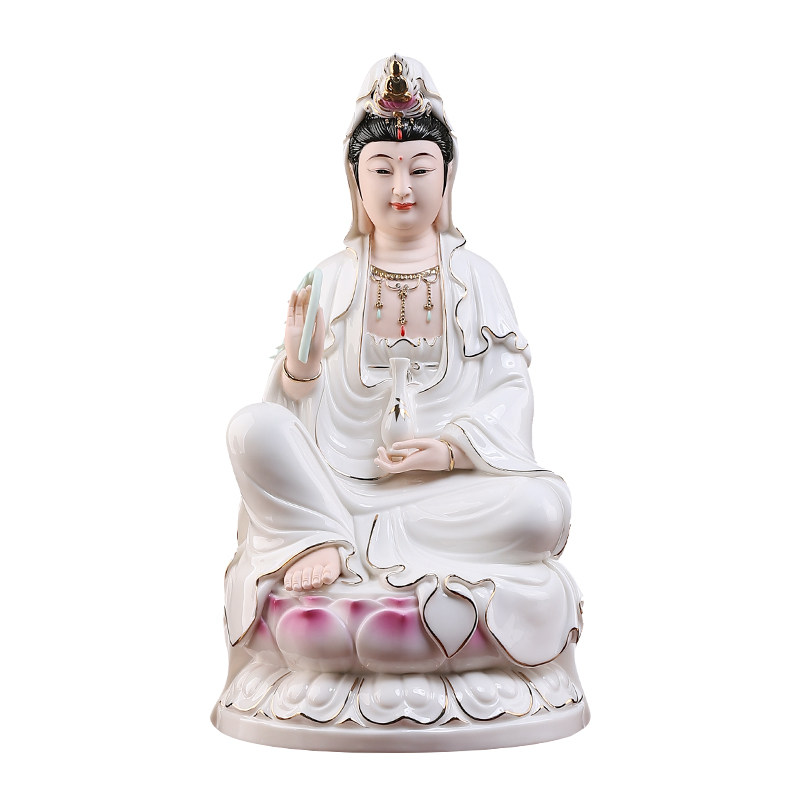 坐莲观音佛像菩萨供奉家用摆件