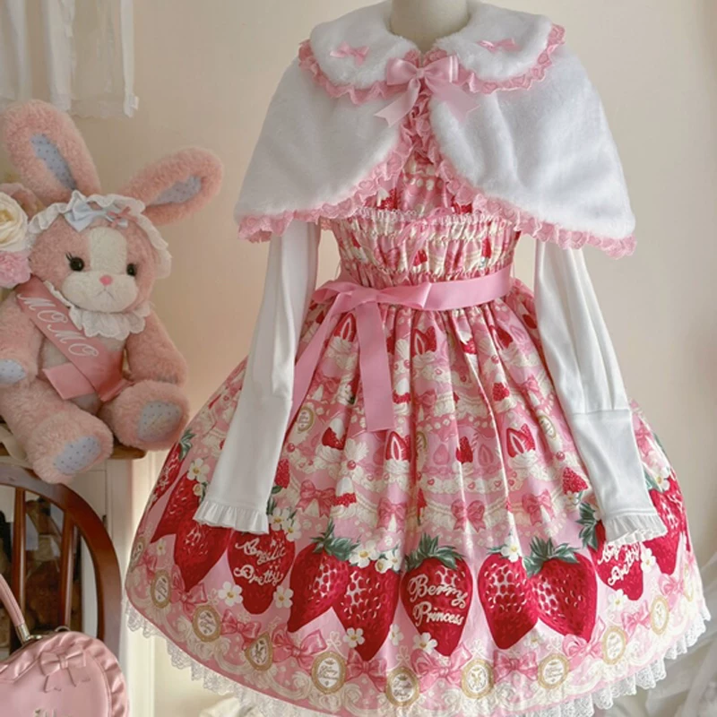 Autumn fleece dress, skirt, long-sleeve, Lolita style, Lolita OP