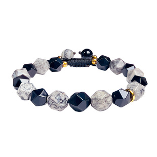 手链男款男生手串黑曜石珠子水晶切面异形原创小众送男友生日礼物