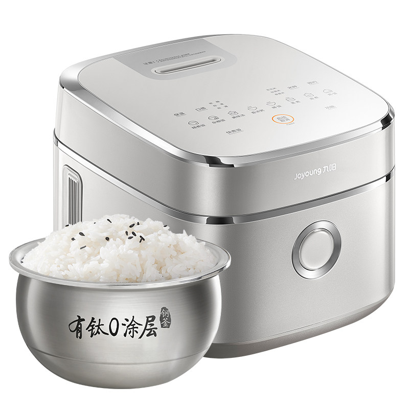 九阳电饭煲纯钛0涂层不粘内胆316L不锈钢4L蒸煮低糖饭IH加热新款