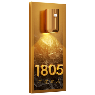 2025年新款不锈钢门牌号定制家用自粘高级感轻奢创意中古风出租房别墅民宿数字立体入户门装饰金属房号牌定做