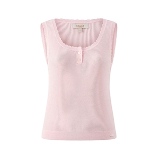 【亚麻+莱赛尔】Eland衣恋马夹女领口花边圆领背心内搭上衣夏季