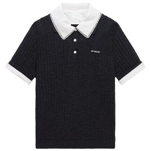 [新品]奚梦瑶同款 | 欧时力26夏季针织衫棉麻假两件可拆领短袖