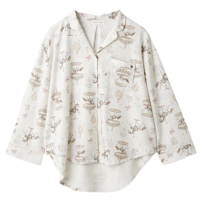 SNIDEL HOME2026春夏新品时尚翻领印花长袖居家睡衣SHCT261013