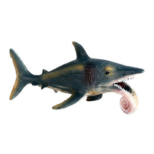 旋齿鲨仿真远古海兽模型硬塑胶玩具卷齿鲨儿童玩具摆件巨齿鲨怪物