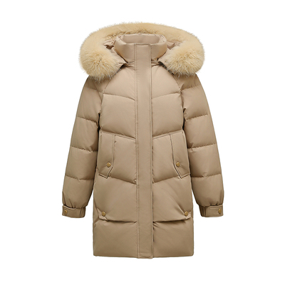 啄木鸟女士高档羽绒服女冬季2025新款时尚洋气加厚保暖外套白鸭绒