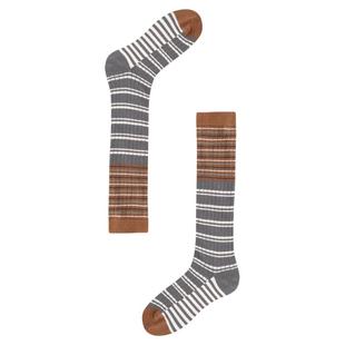 AR条纹变奏小腿袜2026新款秋冬保暖长筒袜显瘦美腿堆堆袜高筒袜女