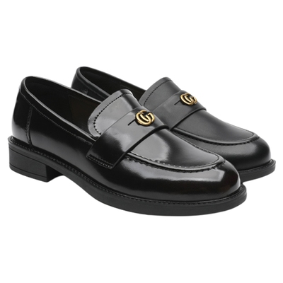 月芽儿复古乐福鞋女2025新款秋季女鞋英伦风小皮鞋女粗跟百搭单鞋