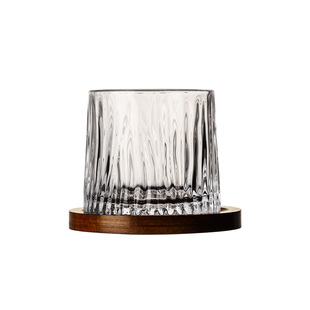 威士忌酒杯子家用水晶洋酒杯高级感不倒翁转转杯玻璃啤酒杯解压杯