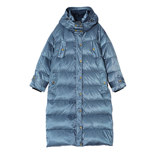 Carolingian意大利设计师 重工低奢加厚长款90白鸭绒高端羽绒服女