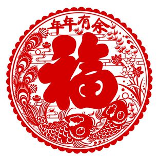 春节福字窗花静电贴新年装饰玻璃贴过年门贴春节剪纸窗花