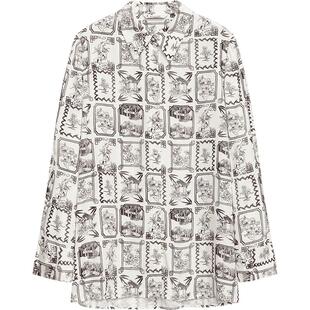 播国风印花衬衫女商场同款2024春新款时髦百搭宽松衬衣BDR1CD0049