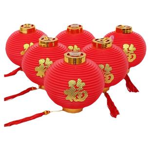 婚庆大红小灯笼挂饰连串开业户外布置福字螺纹新春吊灯中国风装饰