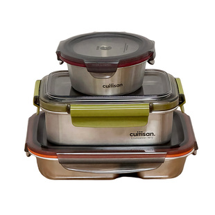 韩国cuitisan酷艺师可微波炉饭盒餐盒不锈钢收纳保鲜圆形便当盒