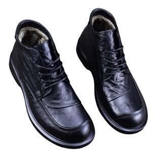 外贸真皮马丁靴男款圆头层牛皮男棉鞋冬季加绒加厚保暖切尔西靴男