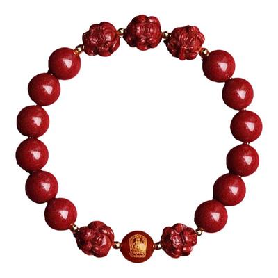 灵机麦玲玲三合六合手串女生肖佛紫金砂十二生肖12佛朱砂手链官方