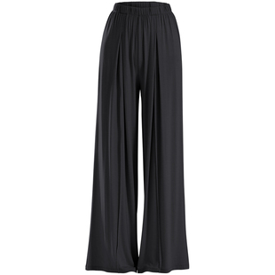 现代舞蹈练功裤女秋冬加绒中国古典舞形体服成人跳舞阔腿裤子黑色