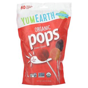 YumEarth有机棒棒糖派对分享小礼物零食酸甜可口儿童缤纷乐趣零食