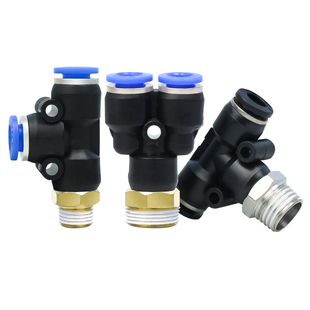 T型螺纹三通气管快速接头 PB/PD/PX-4/6/8/10/12-M5/01/02/03/04