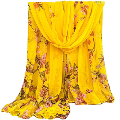 杭州新款丝巾女秋冬长款时尚围巾网红高档金黄色披肩洋气妈妈纱巾