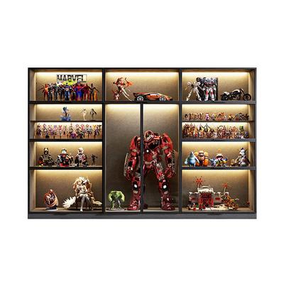 实木玻璃手办展示柜雕像模型饰品