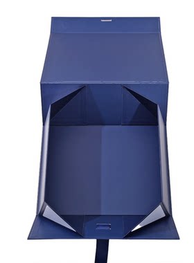 一片式折叠磁吸翻盖空白礼品盒