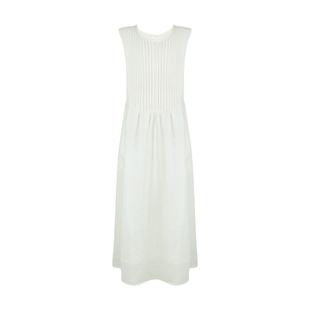 aaaaxbbb 尼德兰派 三色温柔背心长裙女圆领压褶垂坠感气质连衣裙