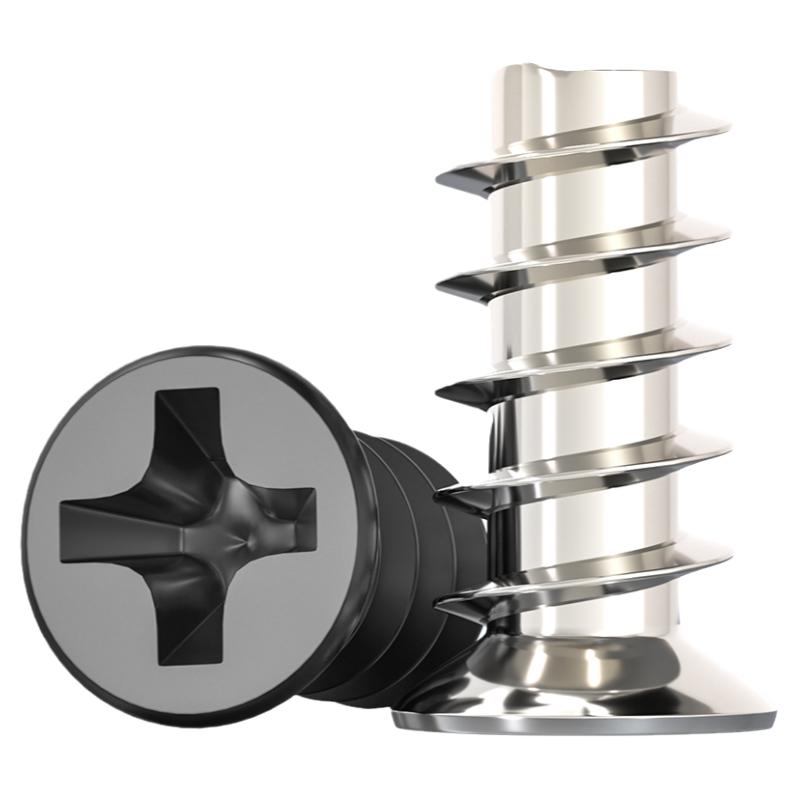 镀镍/铁黑(小头)机箱风扇平头自攻螺丝 沉头平尾自攻钉KB小螺钉M5