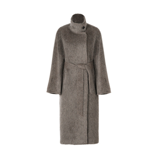 LYNEE【黑标凯利安】秘鲁进口面料 廓形苏力高端羊驼毛大衣外套女