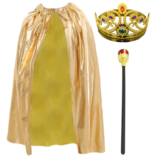 万圣节儿童表演服装化妆舞会cos演出服国王王子公主披风斗篷衣服